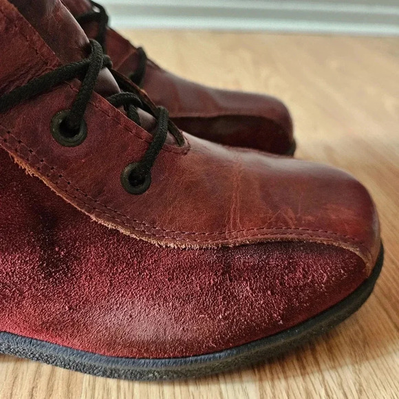 Saute Mouton Riley Suede Leather Boho Fall Winter Women's Ankle Boots Red  Sz 38 - Picture 10 of 16